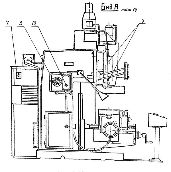 Розташування органів керування консольно-фрезерным верстатом 6М13У